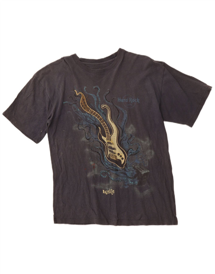 Camiseta masculina HARD ROCK Malta Graphic Top algodão cinza médio