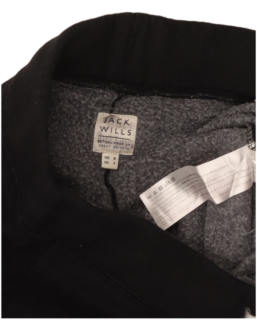 Calça esportiva feminina JACK WILLS com estampa gráfica e jogging UK 8 pequena preta