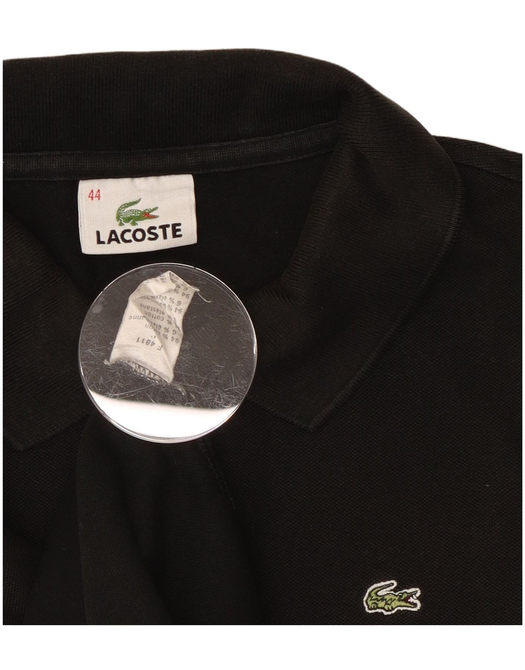 Camisa polo feminina Lacoste tamanho 44 grande algodão preto