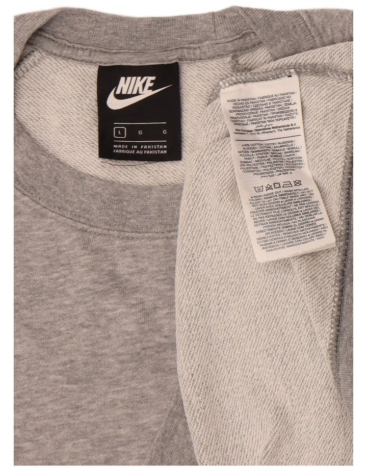 Moletom masculino Nike Jumper grande algodão manchado cinza