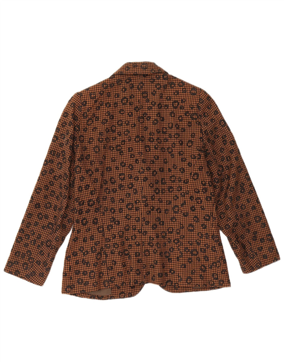 Jaqueta blazer feminina de 2 botões MANI IT 42 lã de guingão marrom médio