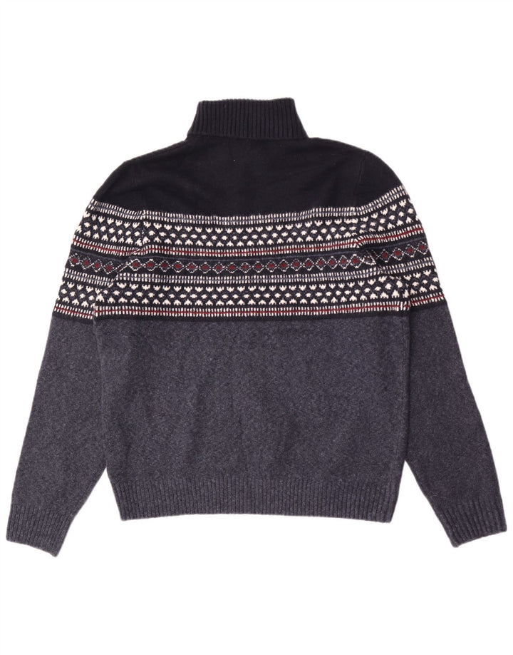 Suéter masculino Marks & Spencer com gola redonda XL azul marinho geométrico