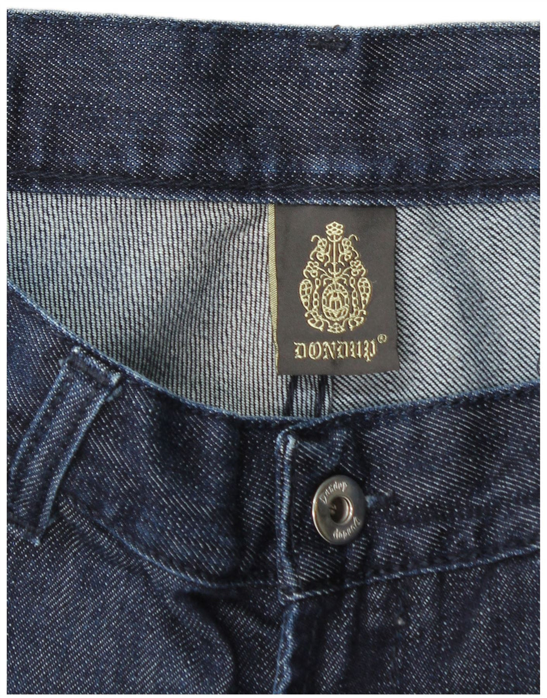 Dondup Mens Straight Jeans W33 L29 Azul Marinho Algodão