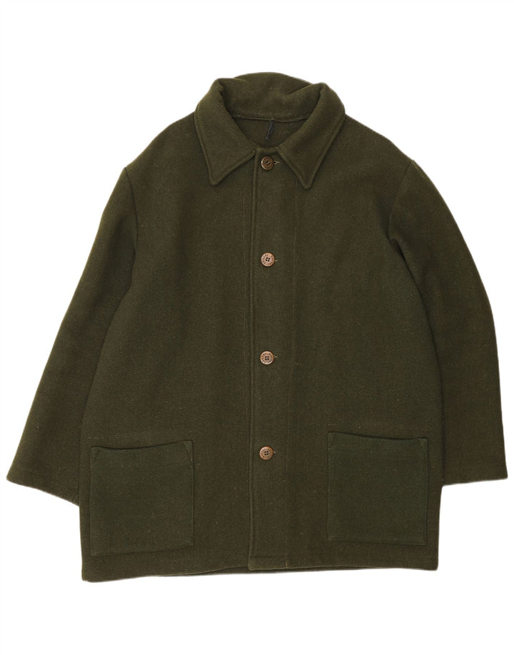 Sobretudo masculino vintage UK 42 XL cáqui