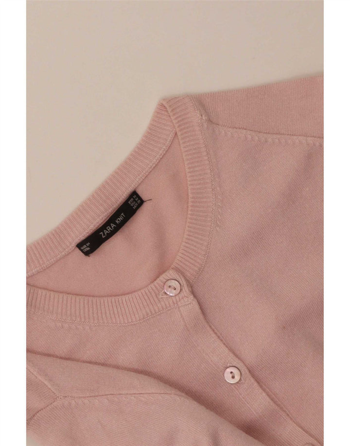 Suéter cardigã feminino Zara Reino Unido 12 rosa médio