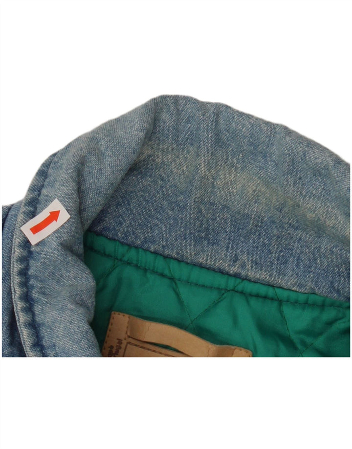 Jaqueta jeans militar HEIN GERICKE masculina solta ajuste Reino Unido 38 algodão azul médio