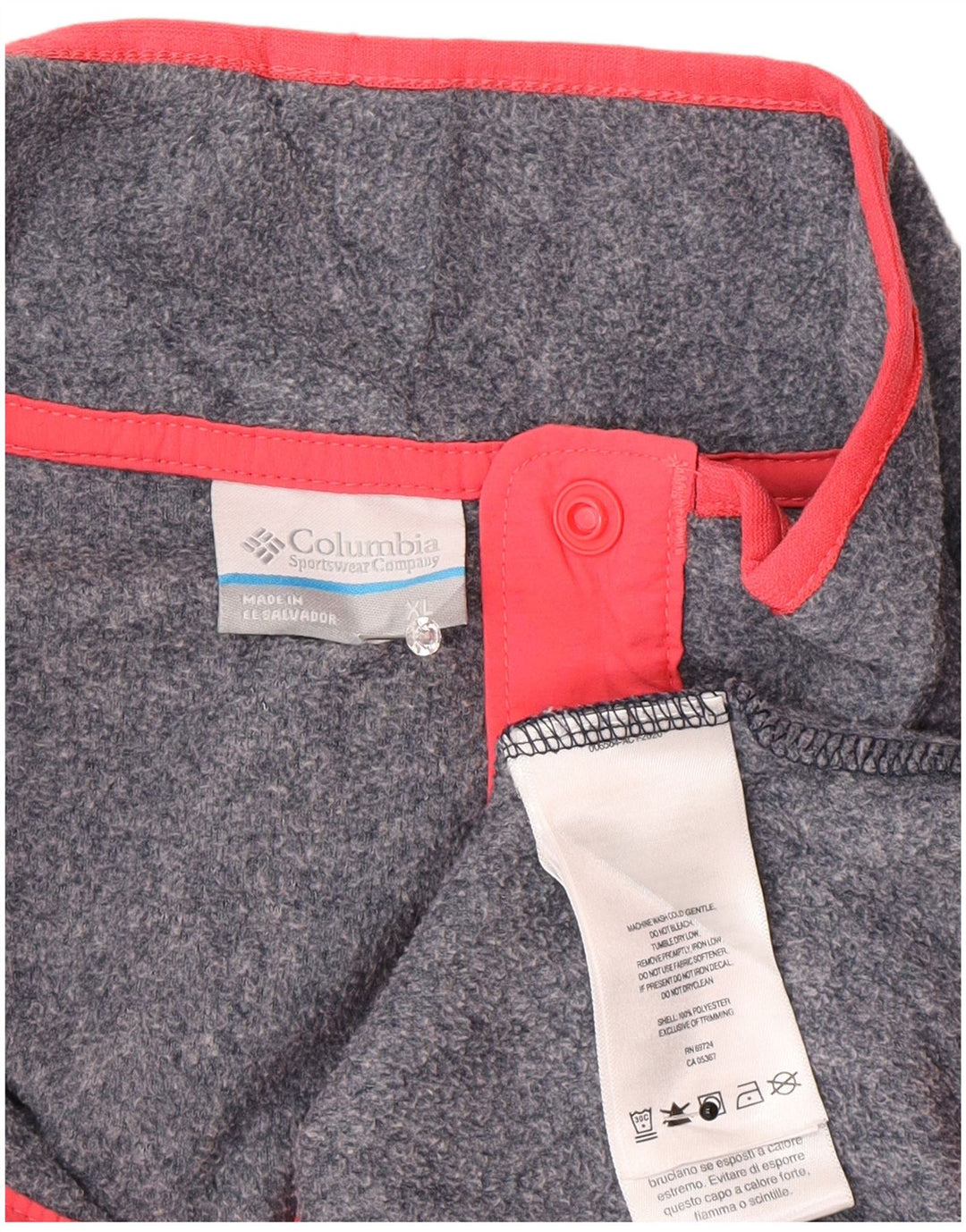 Columbia Suéter feminino de lã com gola redonda e botão UK 18 XL cinza poliéster
