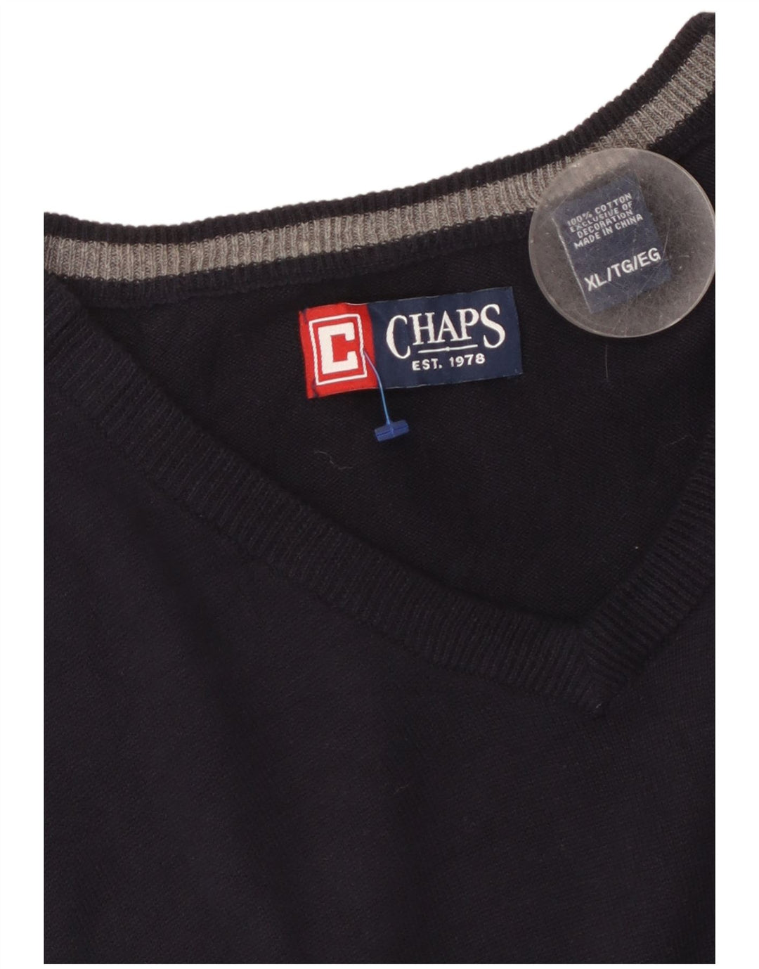 Regata masculina CHAPS colete XL algodão azul marinho