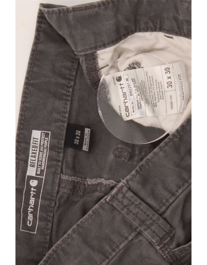 Calça cargo feminina Carhartt com ajuste relaxado W30 L30 algodão cinza