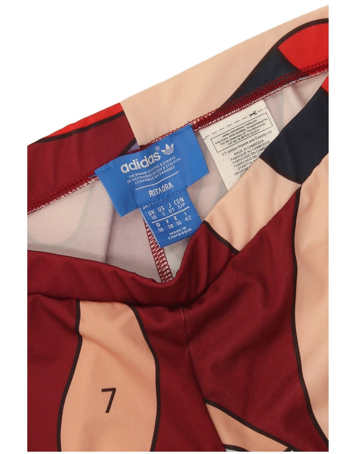 Adidas Womens Rita Ora Abstract Pattern Leggings Reino Unido 10 Pequeno Borgonha