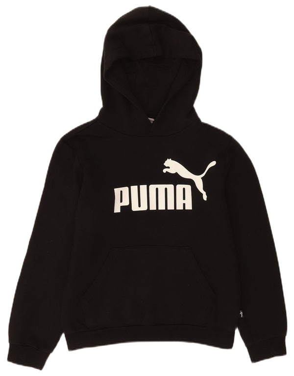 Jumper com capuz gráfico feminino Puma 11-12 anos algodão preto