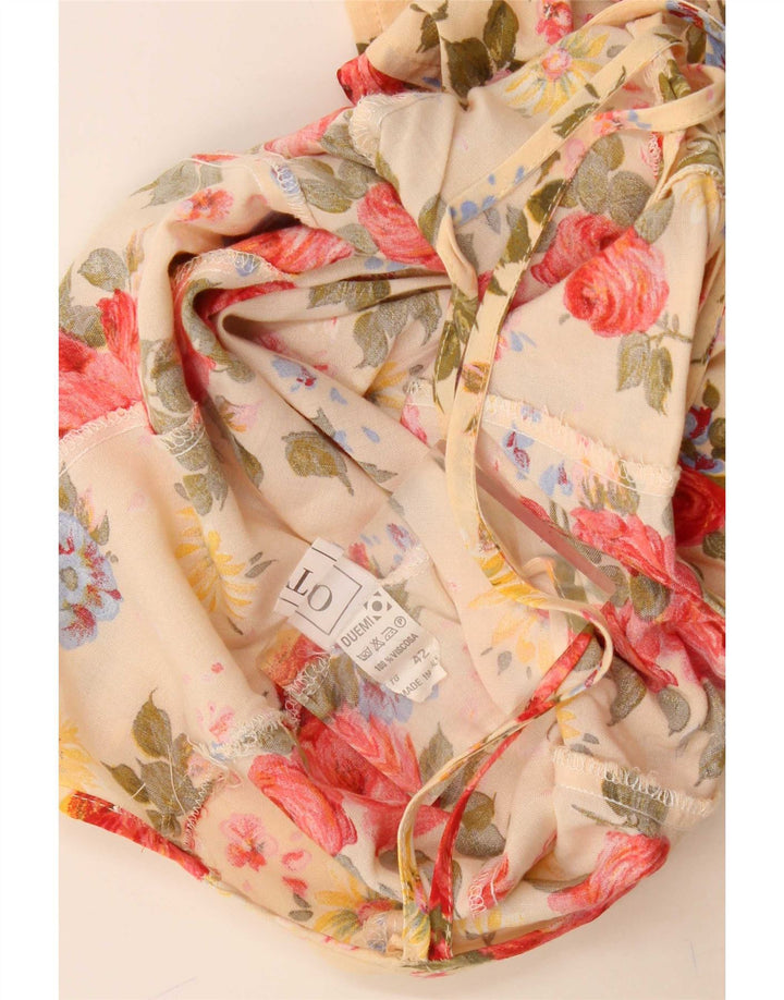 Macacão feminino vintage IT 42 viscose floral amarelo médio