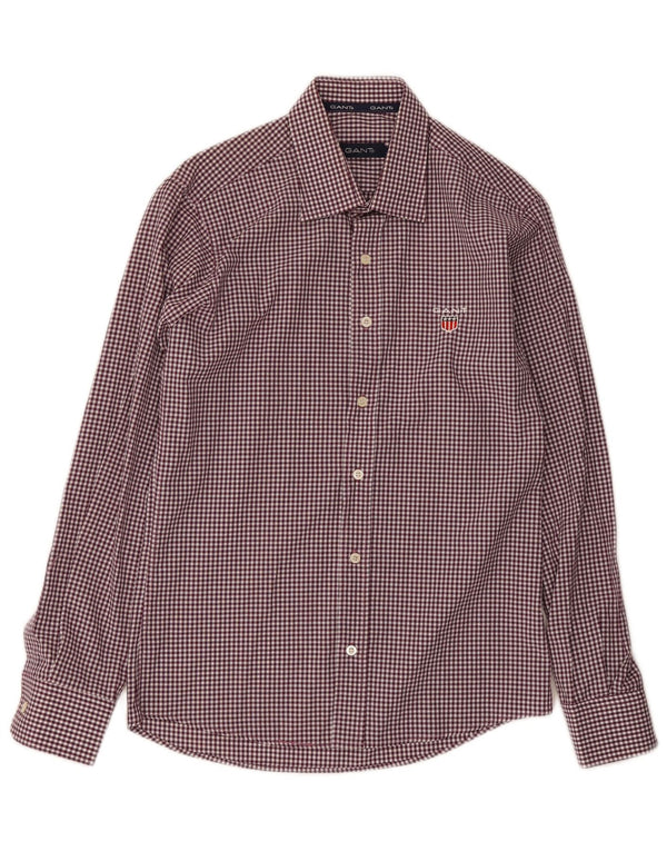 Gant Camisa masculina grande Borgonha Gingham