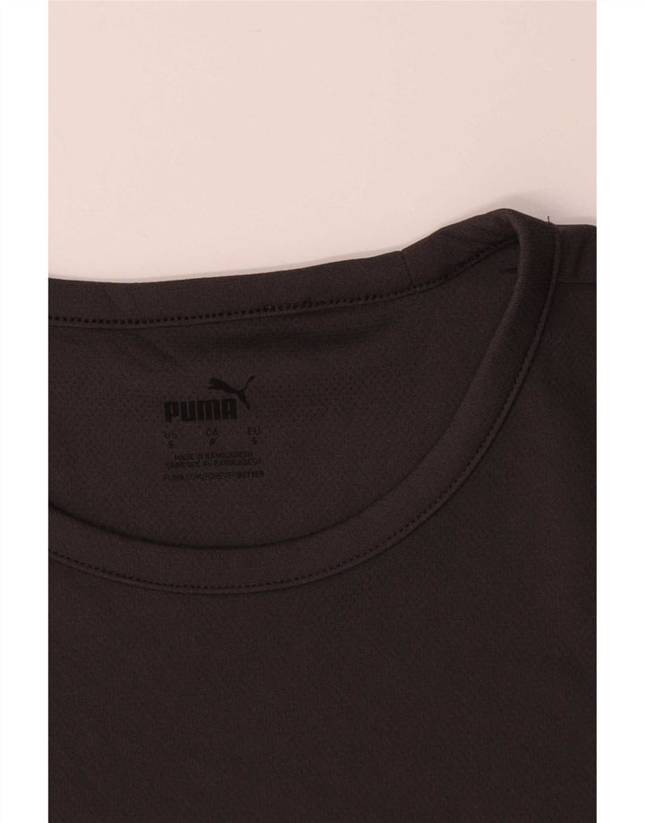 Camiseta masculina Puma pequena preta colorblock poliéster