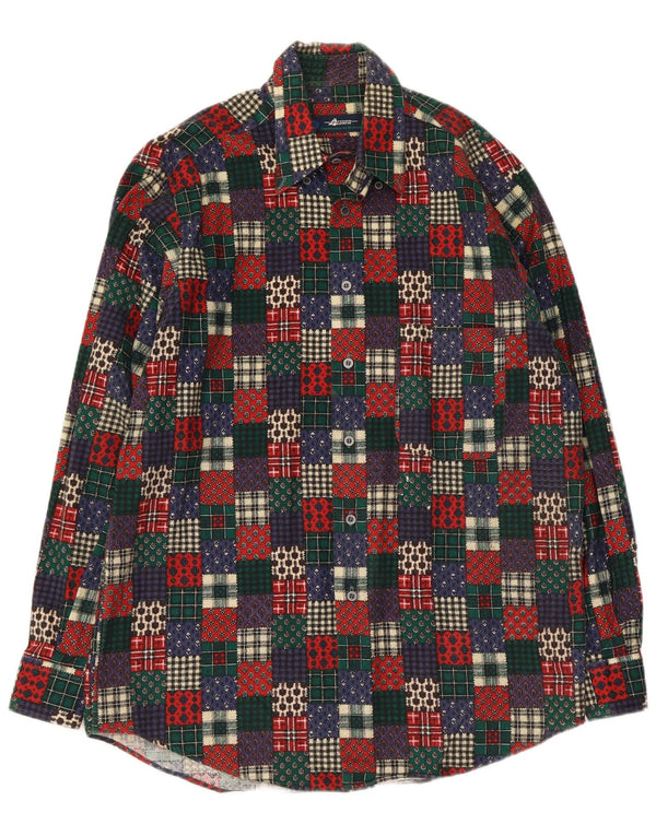 Azzurra Mens Flannel Shirt Size 15 3/4 40 Medium Multicoloured Patchwork