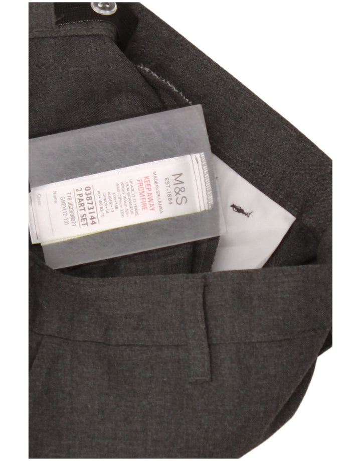 Calças de terno reto para meninos MARKS & SPENCER 12-13 anos W28 L27 cinza