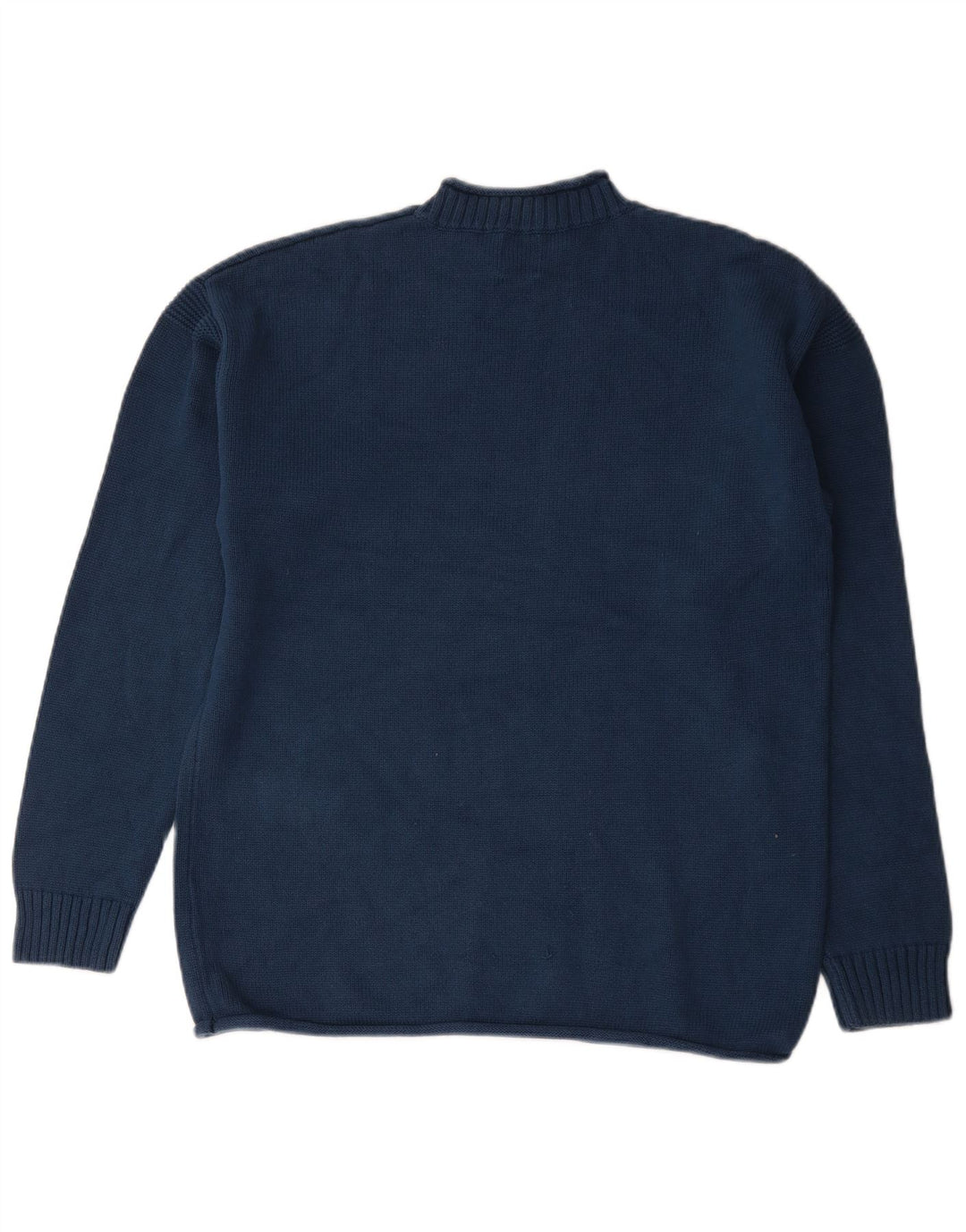 Zara Suéter masculino com gola tartaruga grande algodão azul marinho