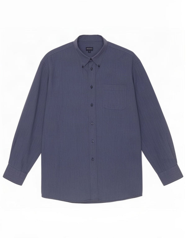 Camisa masculina Kenzo tamanho 43 17 XL azul marinho