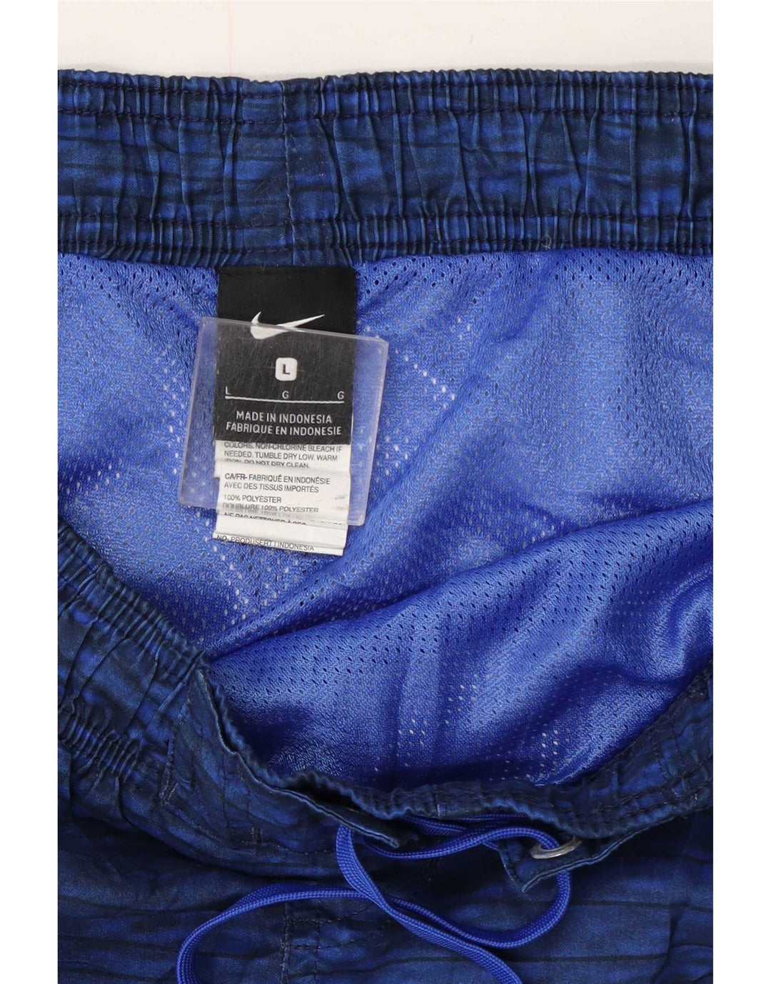 Shorts de natação masculinos Nike Graphic grande poliéster listrado azul