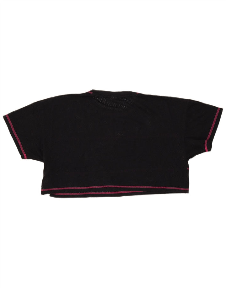 Camiseta feminina PUMA Crop Graphic UK 14 poliéster listrado preto médio