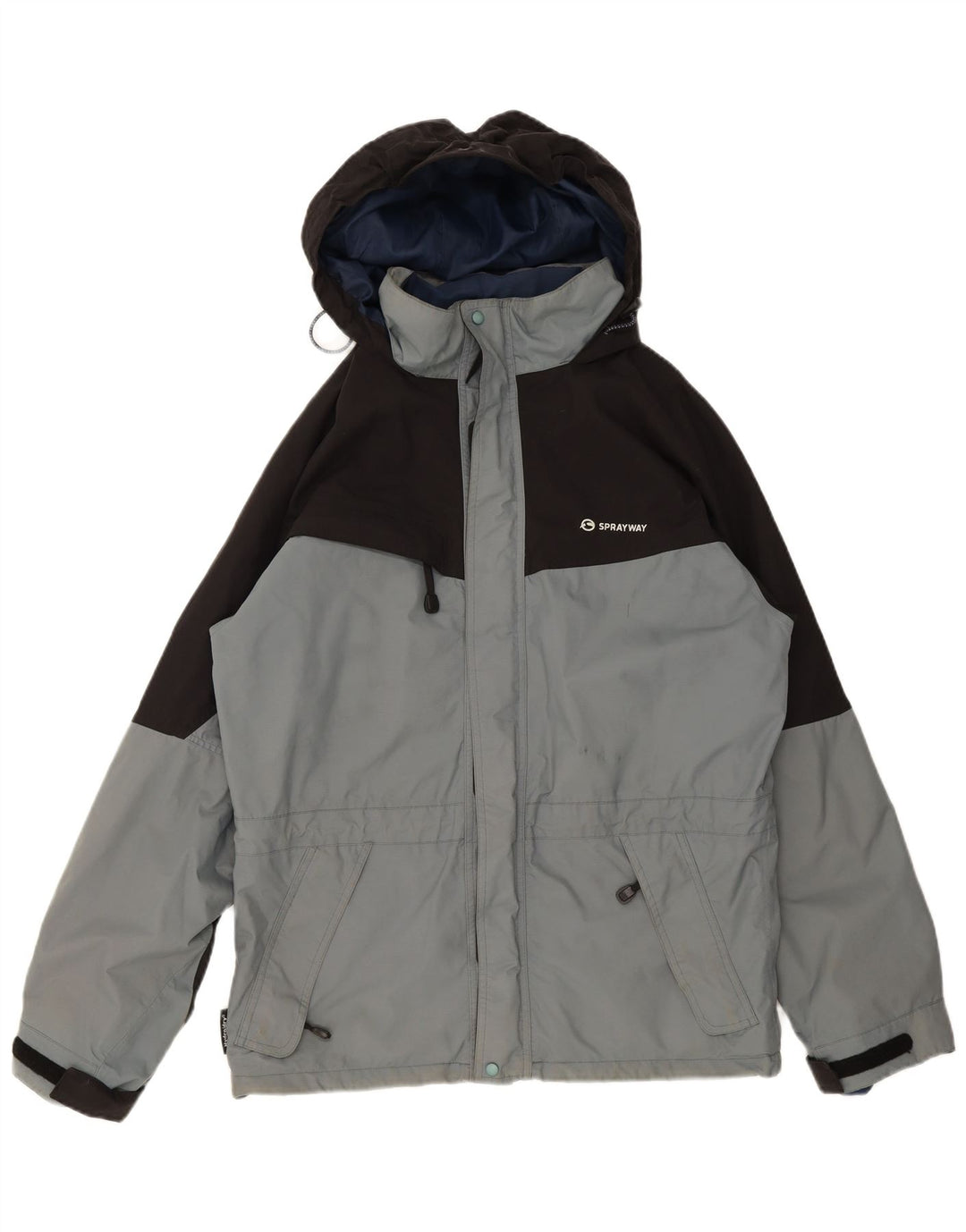 Jaqueta de chuva masculina com capuz Sprayway UK 38 poliamida colorblock cinza médio