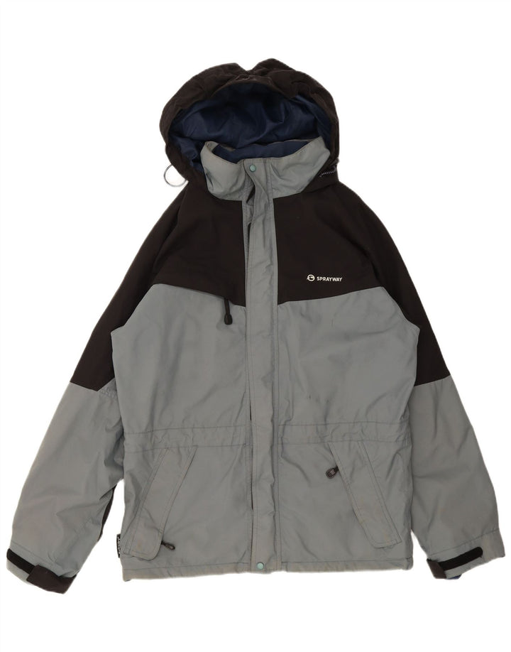 Jaqueta de chuva masculina com capuz Sprayway UK 38 poliamida colorblock cinza médio