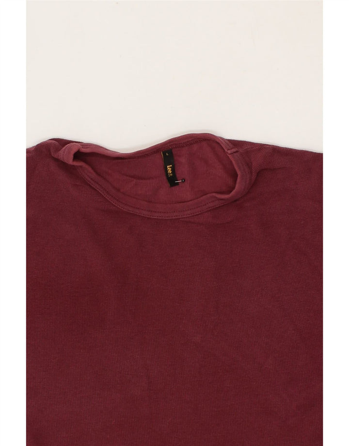 LEE Mens T-Shirt Top Large Maroon Cotton Vintage Lee and Second-Hand Lee from Messina Hembry 