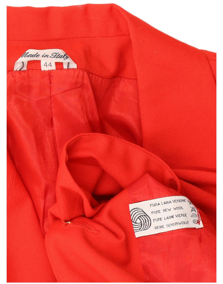 Conjunto de saia feminina VINTAGE com 2 botões e 2 peças IT 44 médio W26 lã vermelha