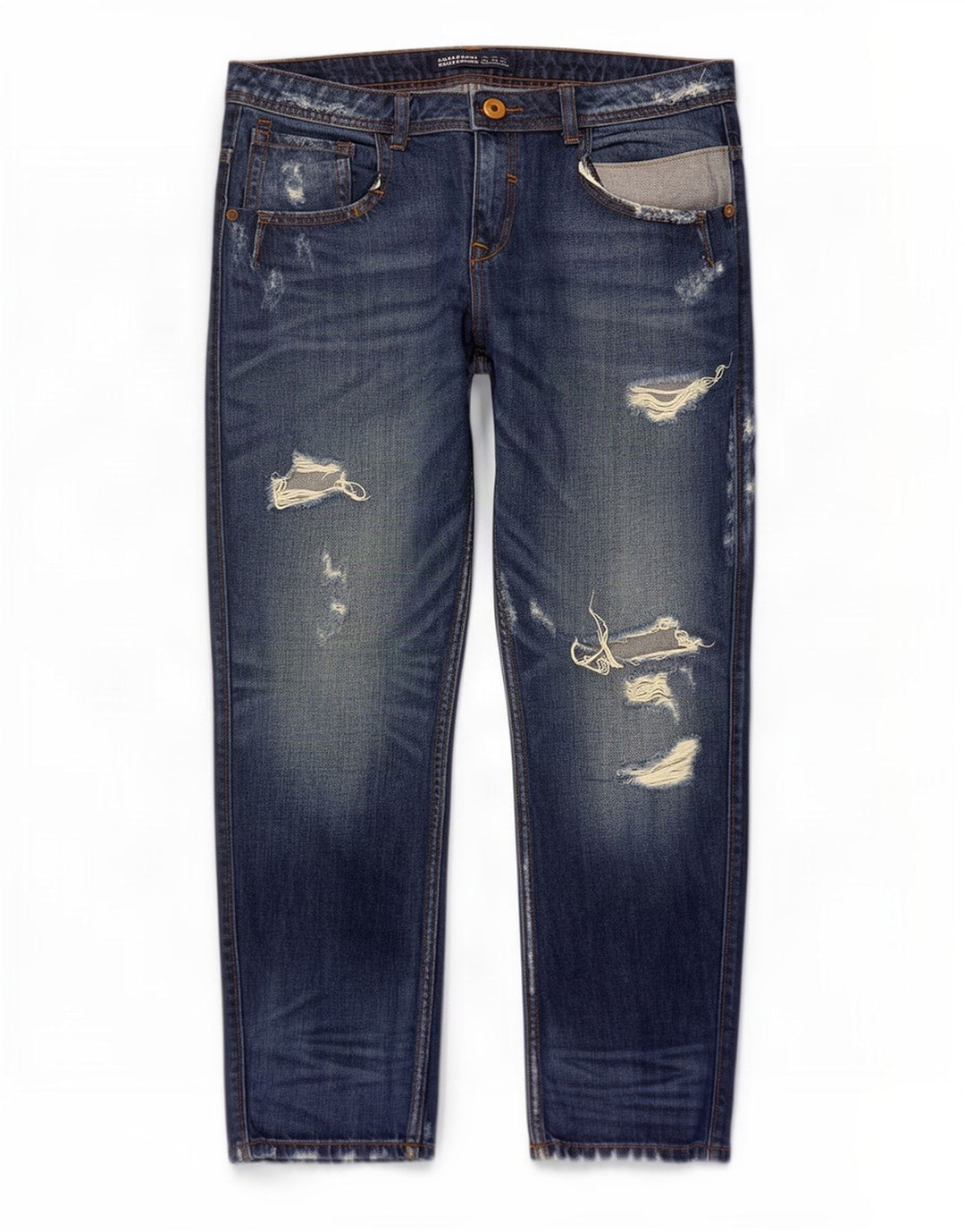 Zara Jeans feminino cortado desgastado EU 40 médio W30 L26 azul