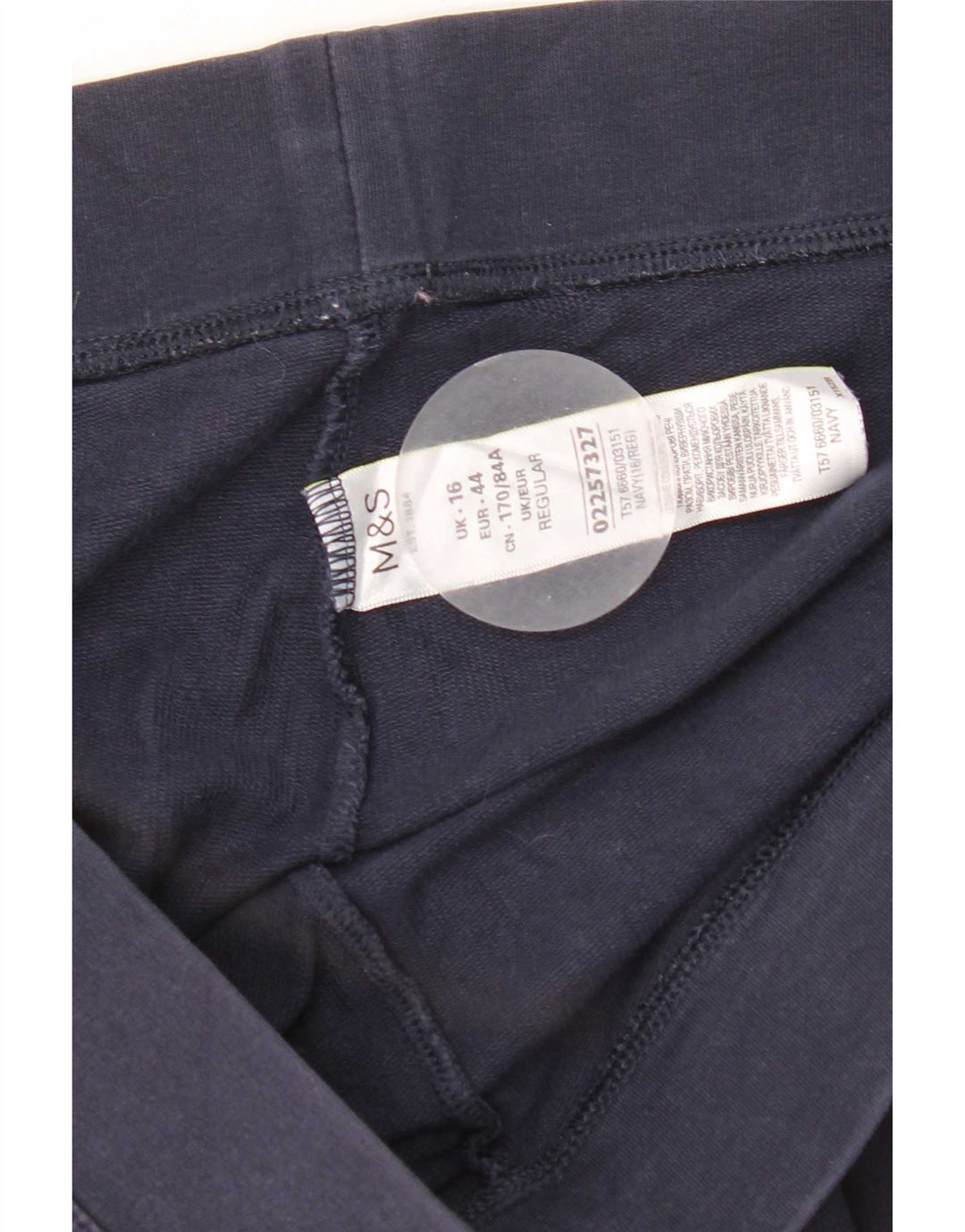 Leggings femininas Marks & Spencer Reino Unido 16 grande algodão azul marinho