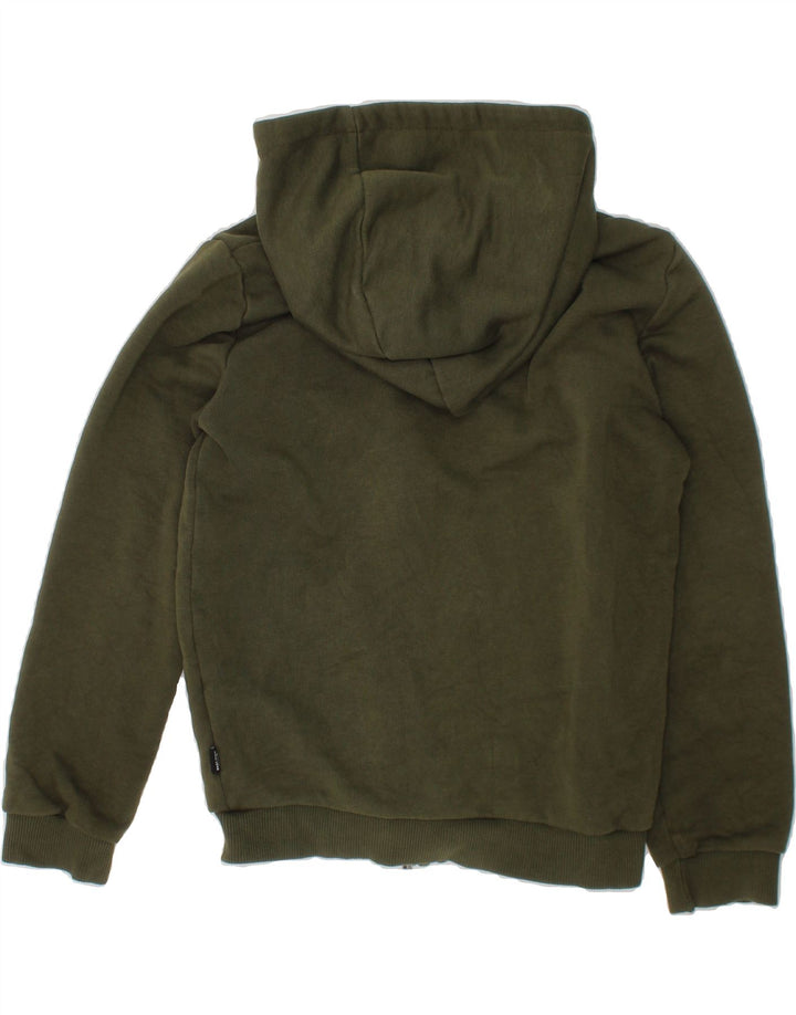 PUMA Boys Graphic Zip Hoodie Sweater 7-8 Years Small  Khaki Cotton Vintage Puma and Second-Hand Puma from Messina Hembry 