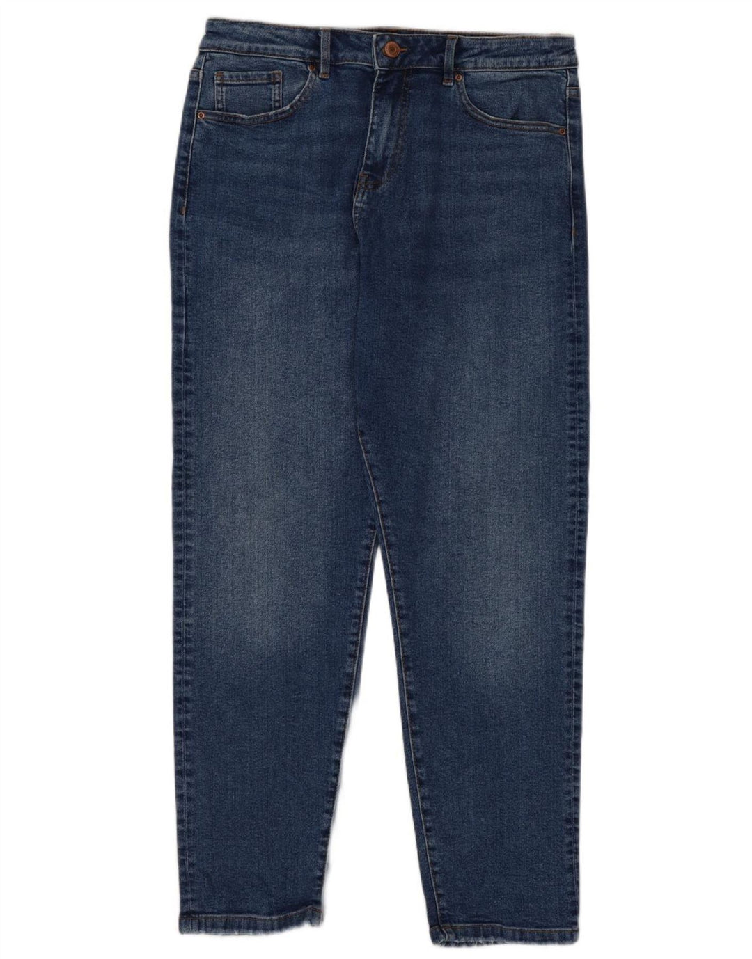 Calça jeans feminina Marks & Spencer Mom Regular Tapered UK 14 Médio W30 L28 Azul