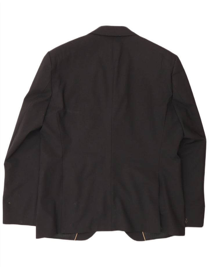 Jaqueta Blazer Masculina Hugo Boss com 2 Botões EU 56 3XL Lã Preta