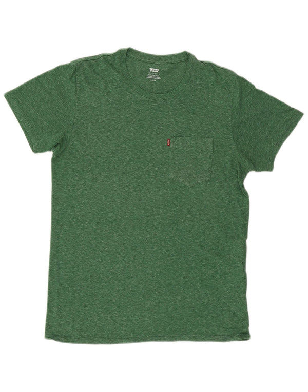 Camiseta masculina Levi's Top pequeno algodão manchado verde