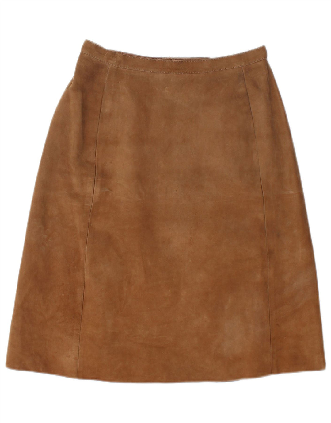 Saia feminina vintage de camurça W26 pequena bege