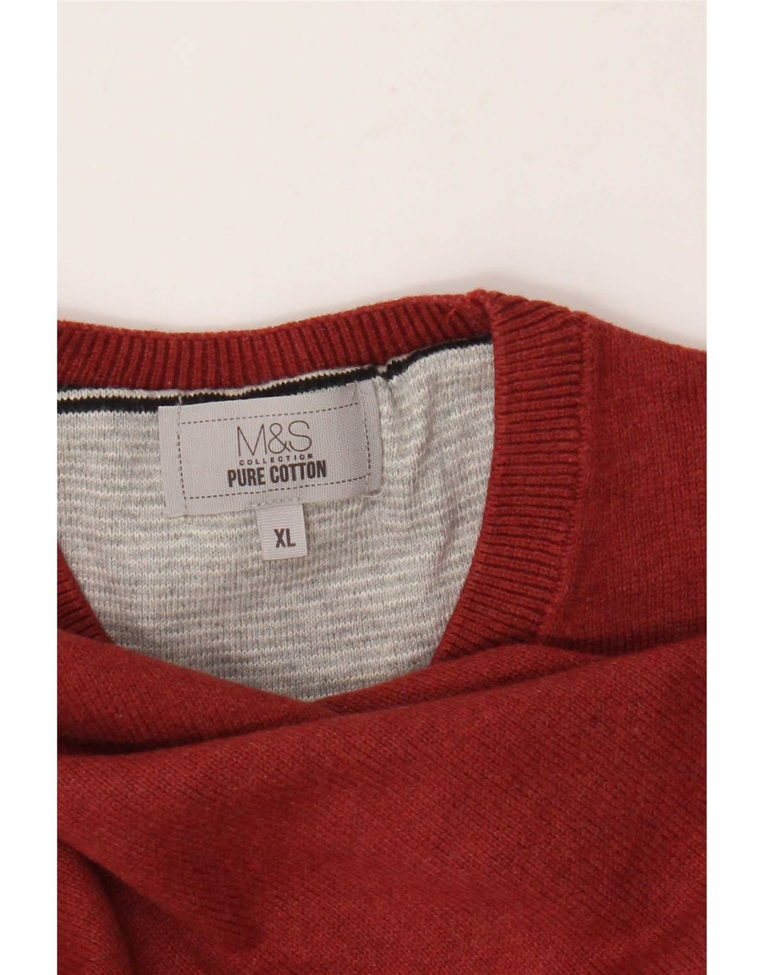 Suéter masculino Marks & Spencer com gola redonda XL de algodão vermelho