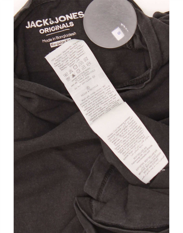 Camiseta masculina Jack & Jones Regular Fit top pequeno algodão preto