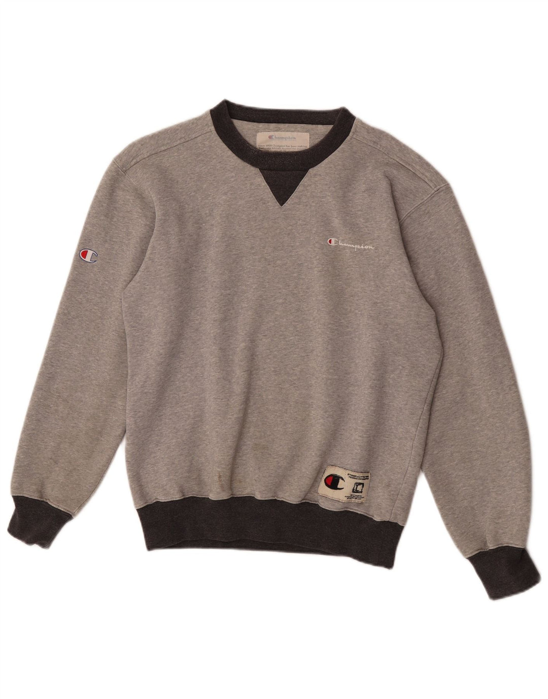 Champion moletom masculino jumper pequeno cinza colorblock
