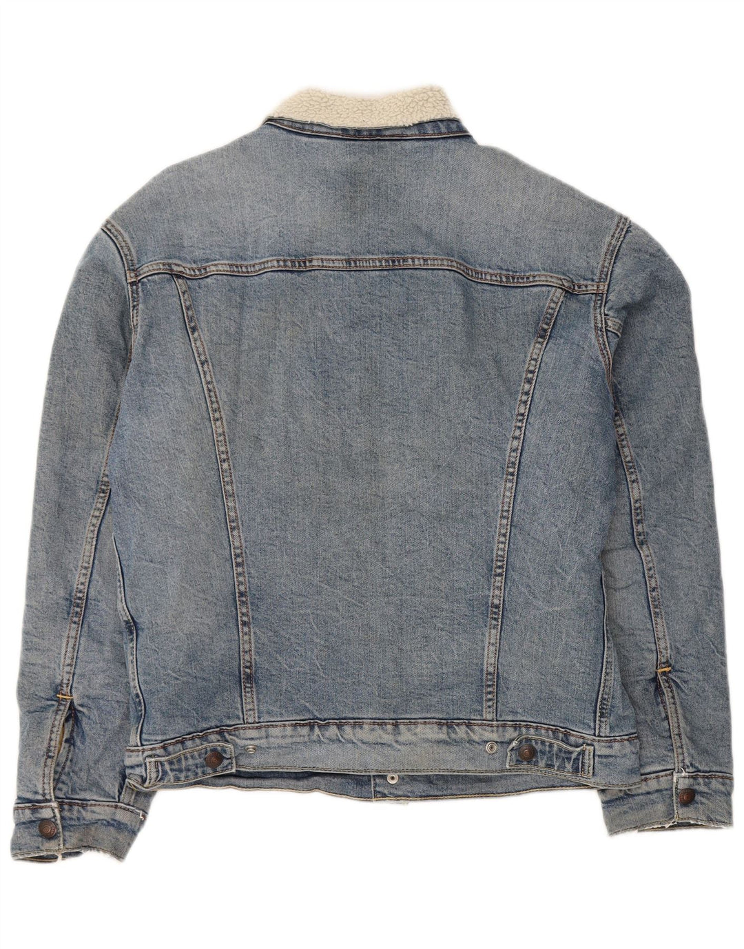 Jaqueta jeans masculina Sherpa Levi's UK 36 algodão azul pequeno