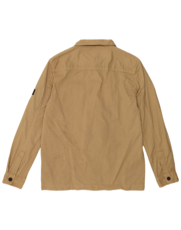Camisa masculina Barbour algodão bege médio