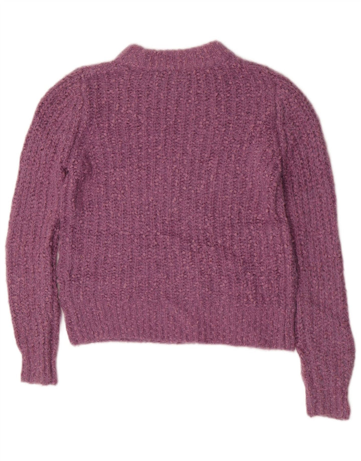 Suéter feminino Marks & Spencer com gola canoa e poliéster roxo pequeno Reino Unido 8