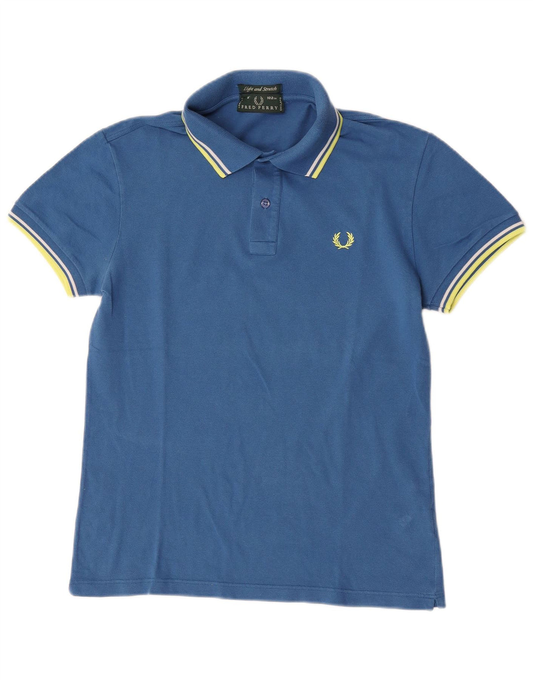 Camisa polo masculina leve e elástica Fred Perry de algodão listrado azul médio
