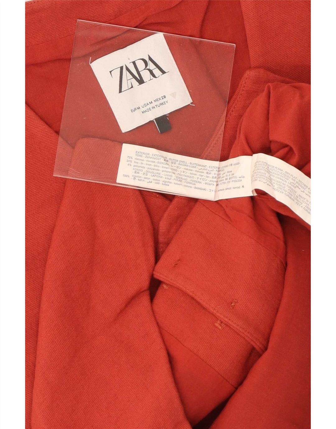 Colete feminino Zara UK 12 viscose vermelha média