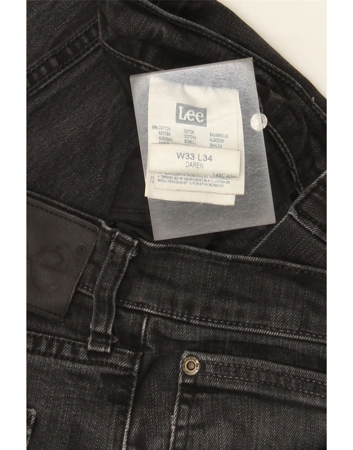 Lee Mens Daren Straight Jeans W33 L29 Algodão Preto