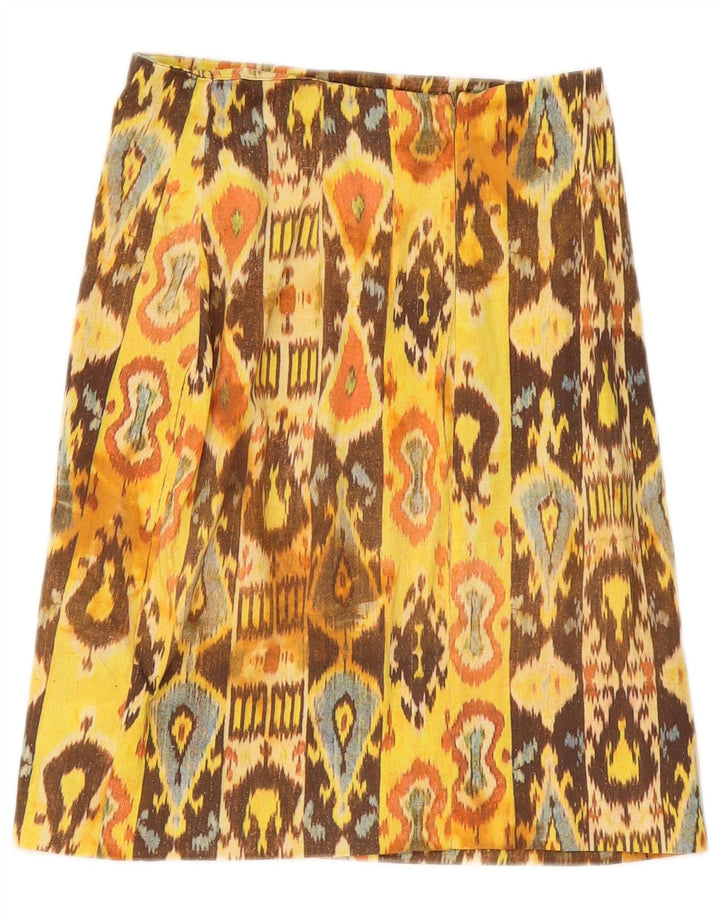 Saia evasê feminina Max & Co. W26 pequena Ikat amarela