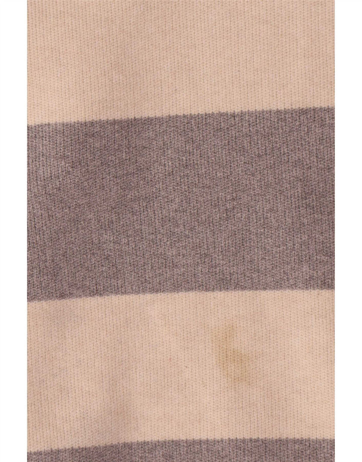 Suéter feminino Marks & Spencer com gola redonda UK 14 listrado bege médio