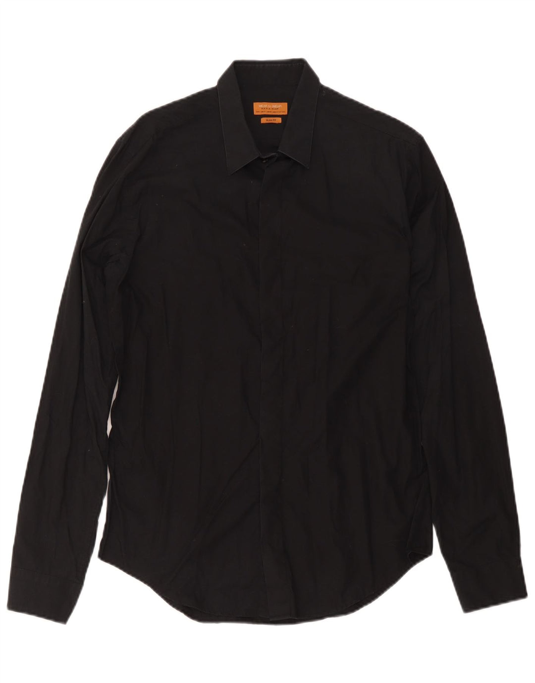 Camisa masculina Zara Slim Fit média preta
