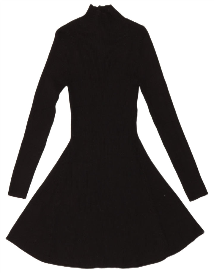 Zara Vestido Jumper Feminino Reino Unido 14 Viscose Preto Médio
