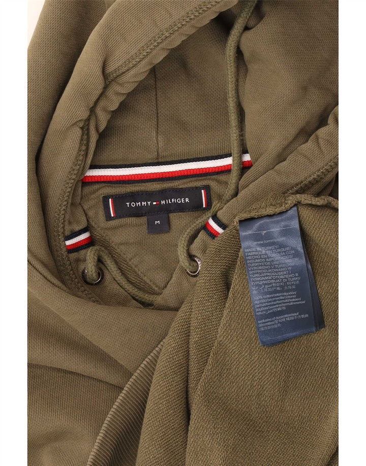 Tommy Hilfiger moletom com capuz masculino médio algodão cáqui