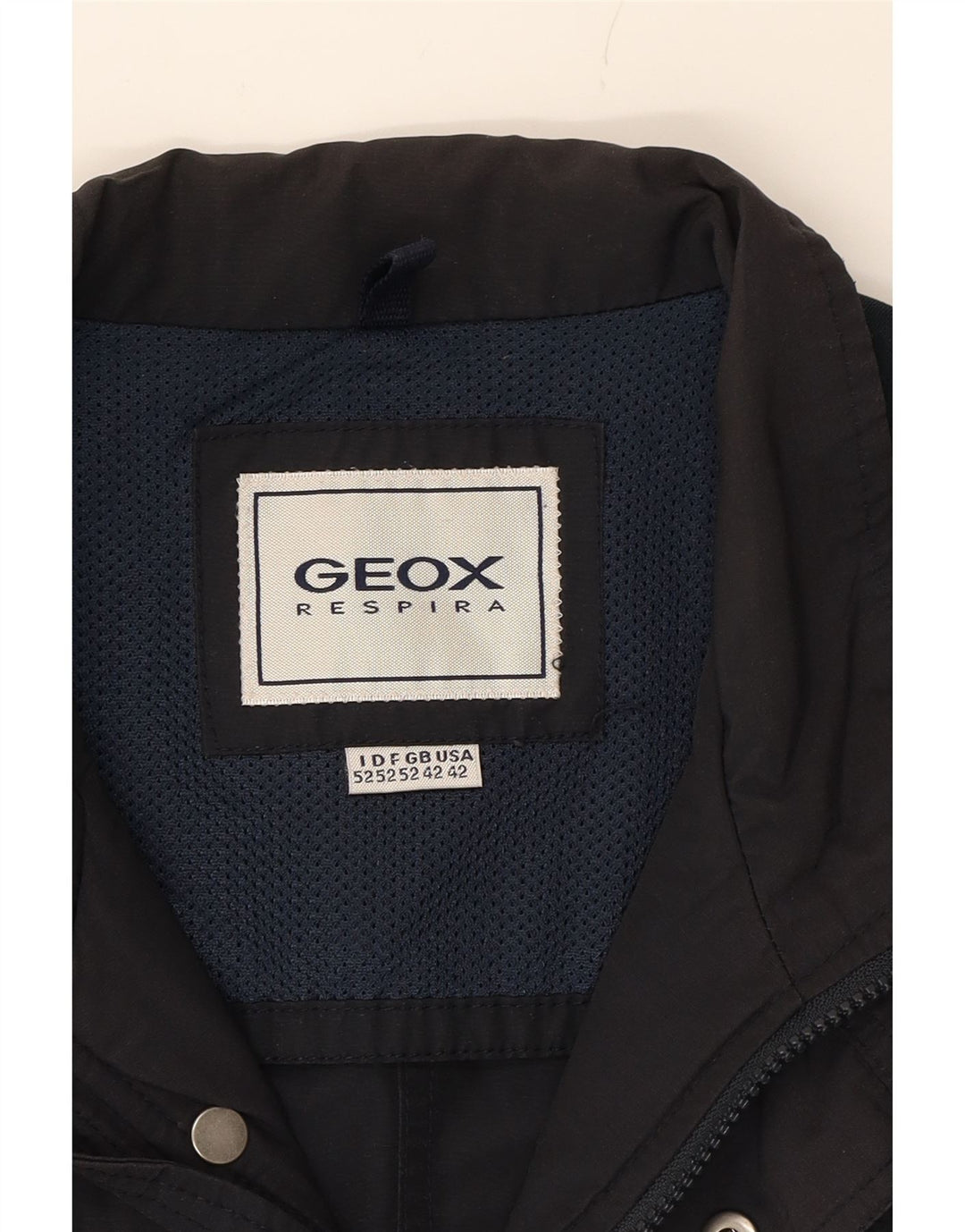 Jaqueta utilitária masculina GEOX UK 42 XL algodão azul marinho